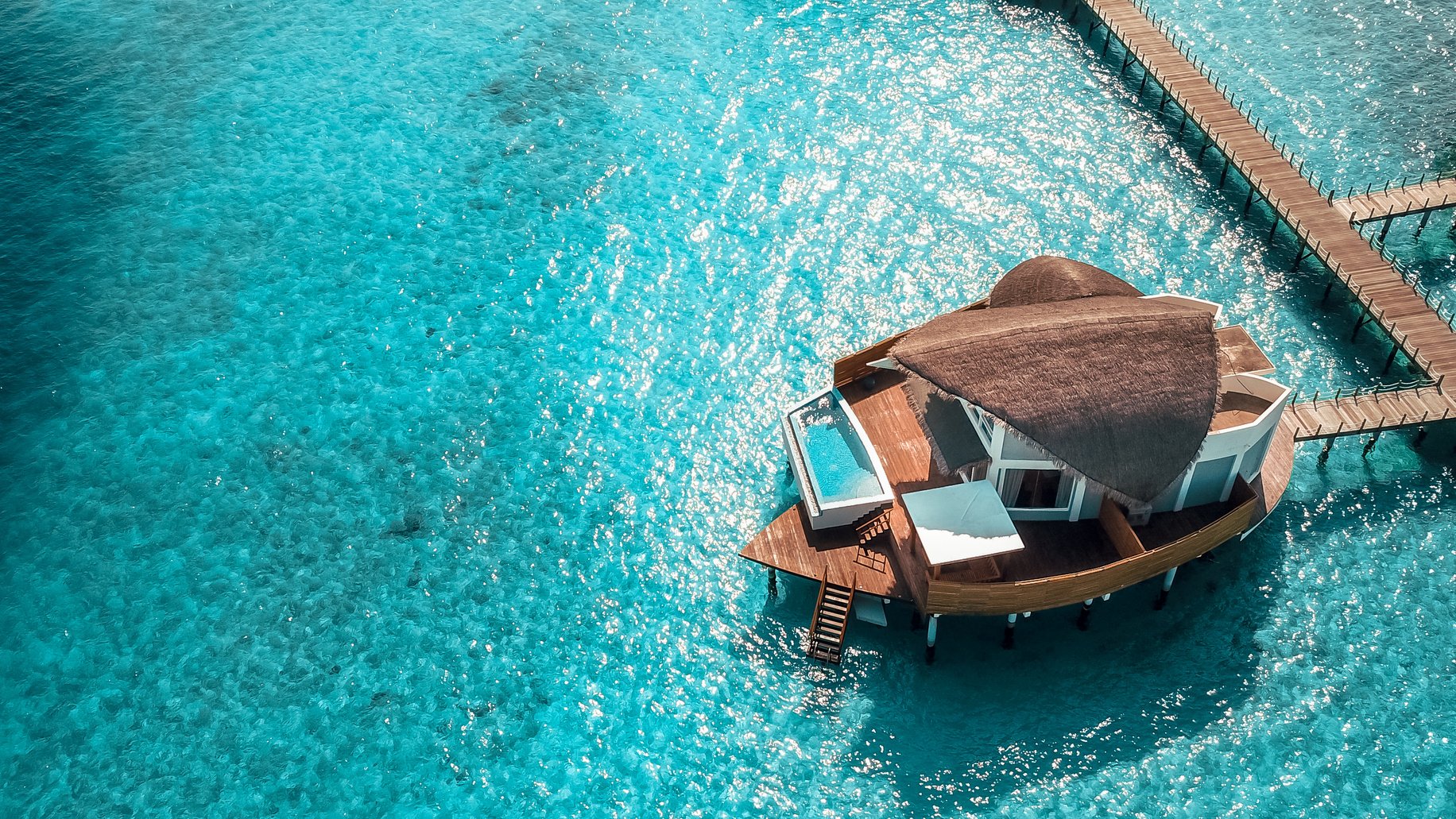 Maldives Island Resort Over Water Villas